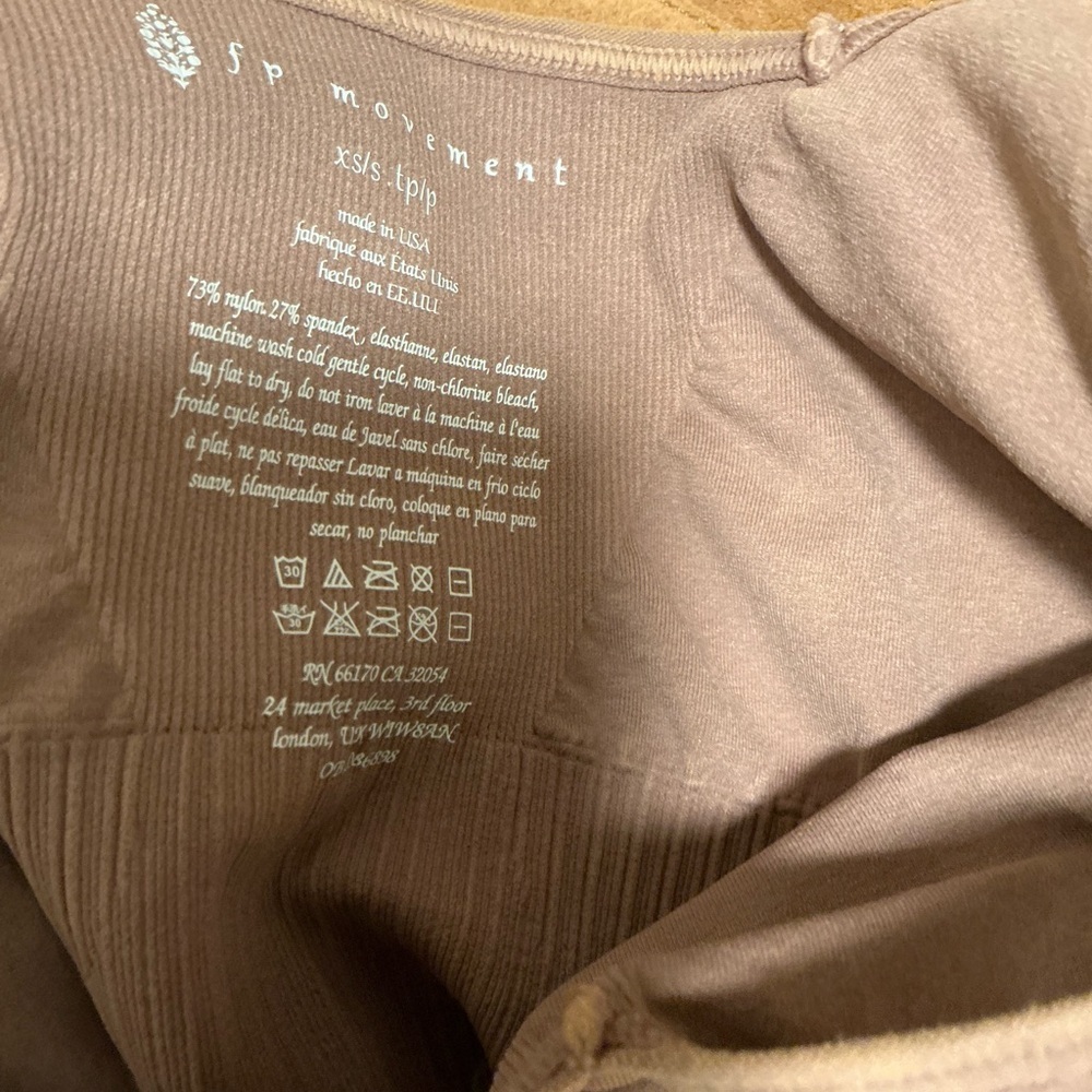 Free People Dusty Mauve Ribbed Seamless Sports Bra - Picture 4 of 4